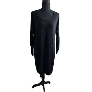 Yana K Women's Long-Sleeve Black Shirt Dress, One Size